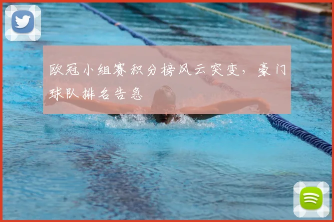 欧冠小组赛积分榜风云突变，豪门球队排名告急